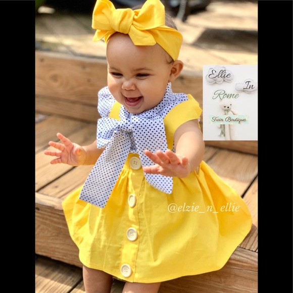 Cap Sleeve Top and Yellow Suspender Skirt sz 9mth - Picture 2 of 4